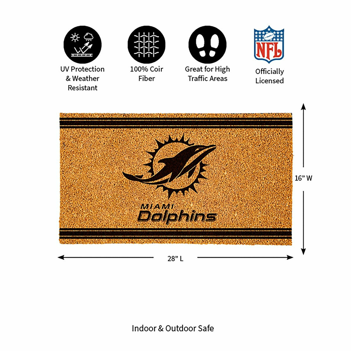Miami Dolphins, Coir Mat 1C - NFL
