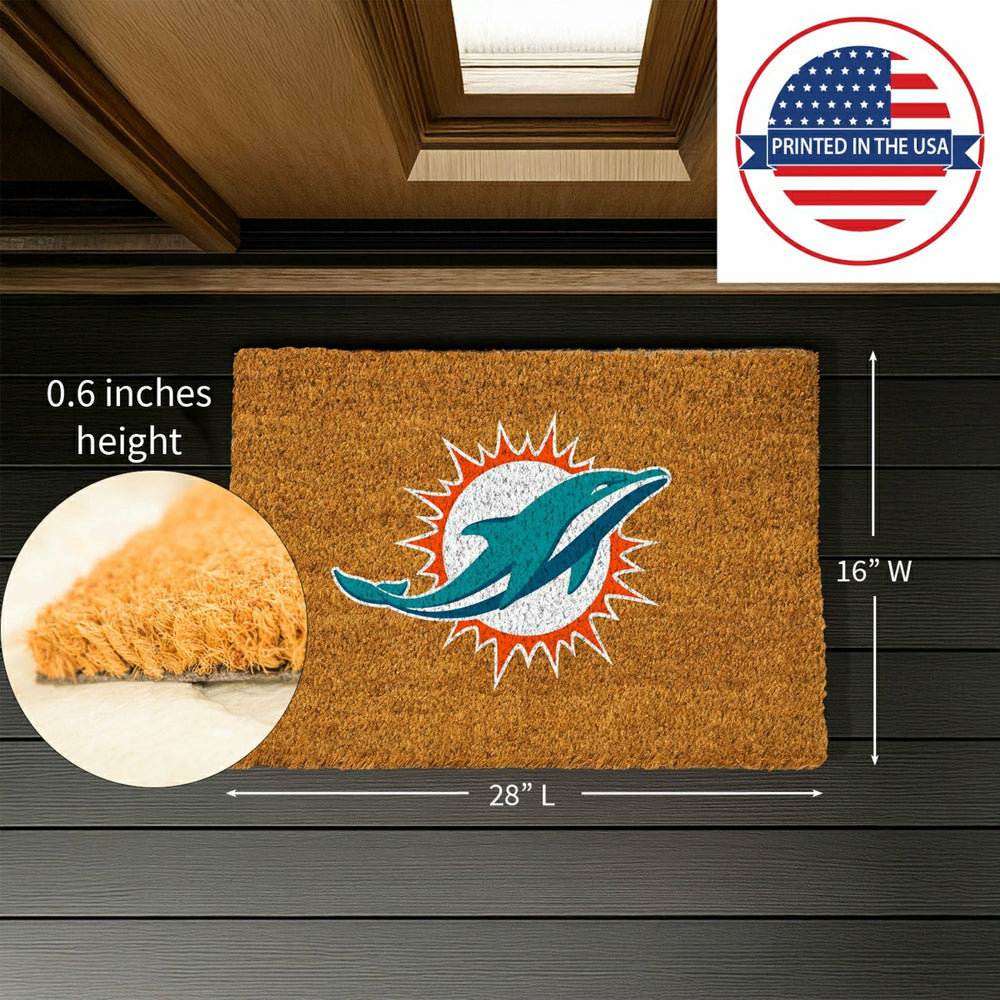 Coir Mat, 16"x28", Miami Dolphins - NFL