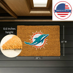 Coir Mat, 16"x28", Miami Dolphins - NFL