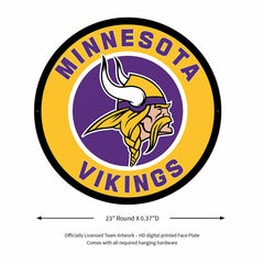 LED Wall Decor, Round, Minnesota Vikings - NFL Home