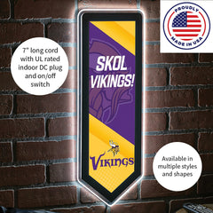 LED Wall Decor, Pennant, Minnesota Vikings - NFL Home