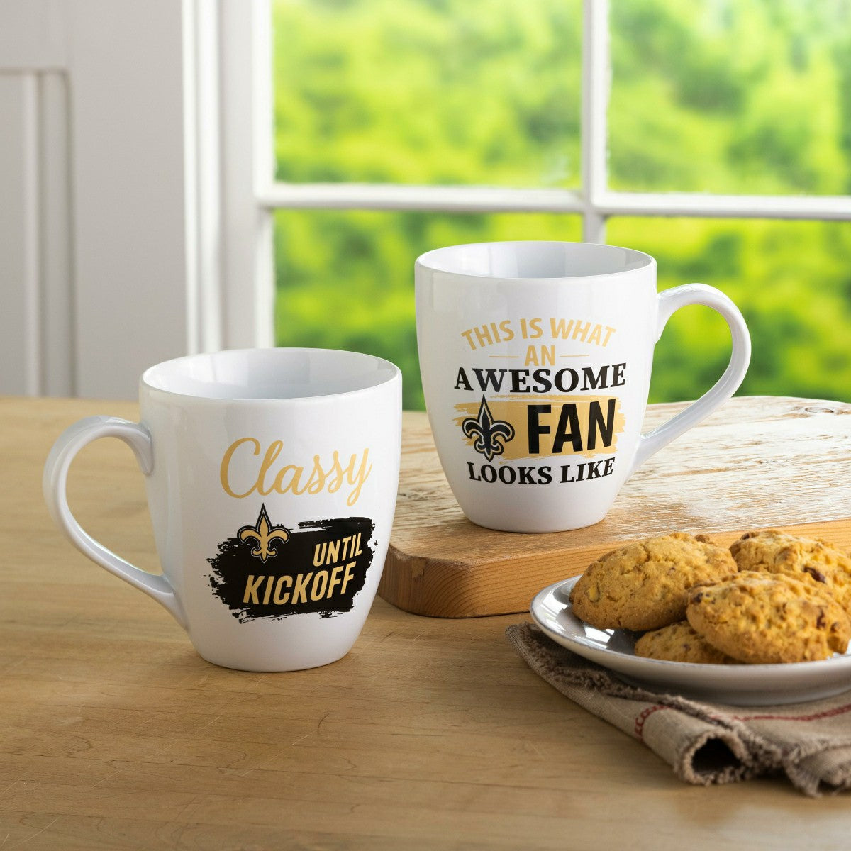 New Orleans Saints, Ceramic Cup O'Java 17oz Gift Set - NFL Home