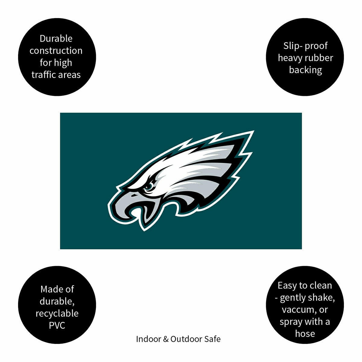 Full Color PVC Mat, 16" x 28", Philadelphia Eagles - NFL