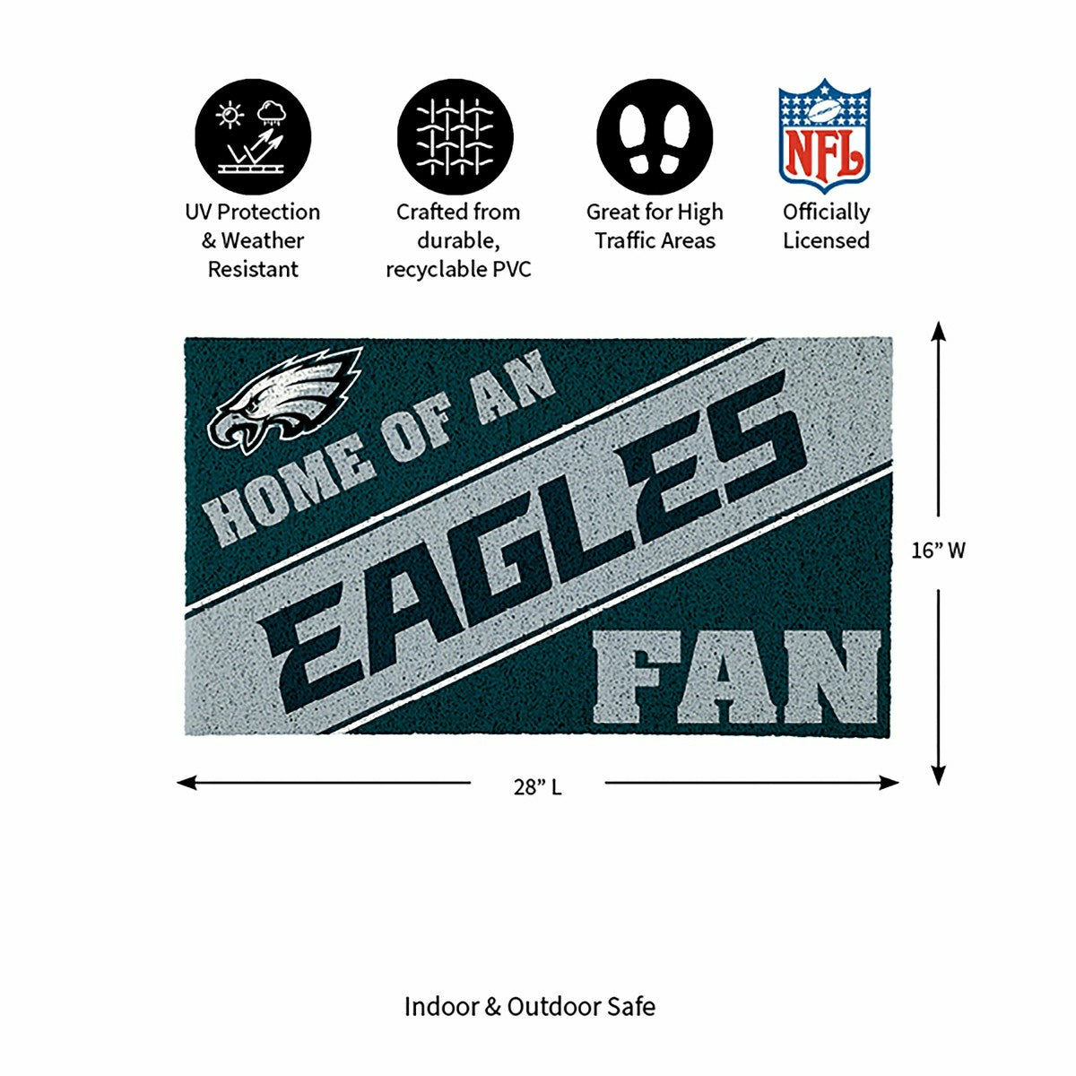 Philadelphia Eagles, PVC Mat COLOR, Home of a Fan - NFL