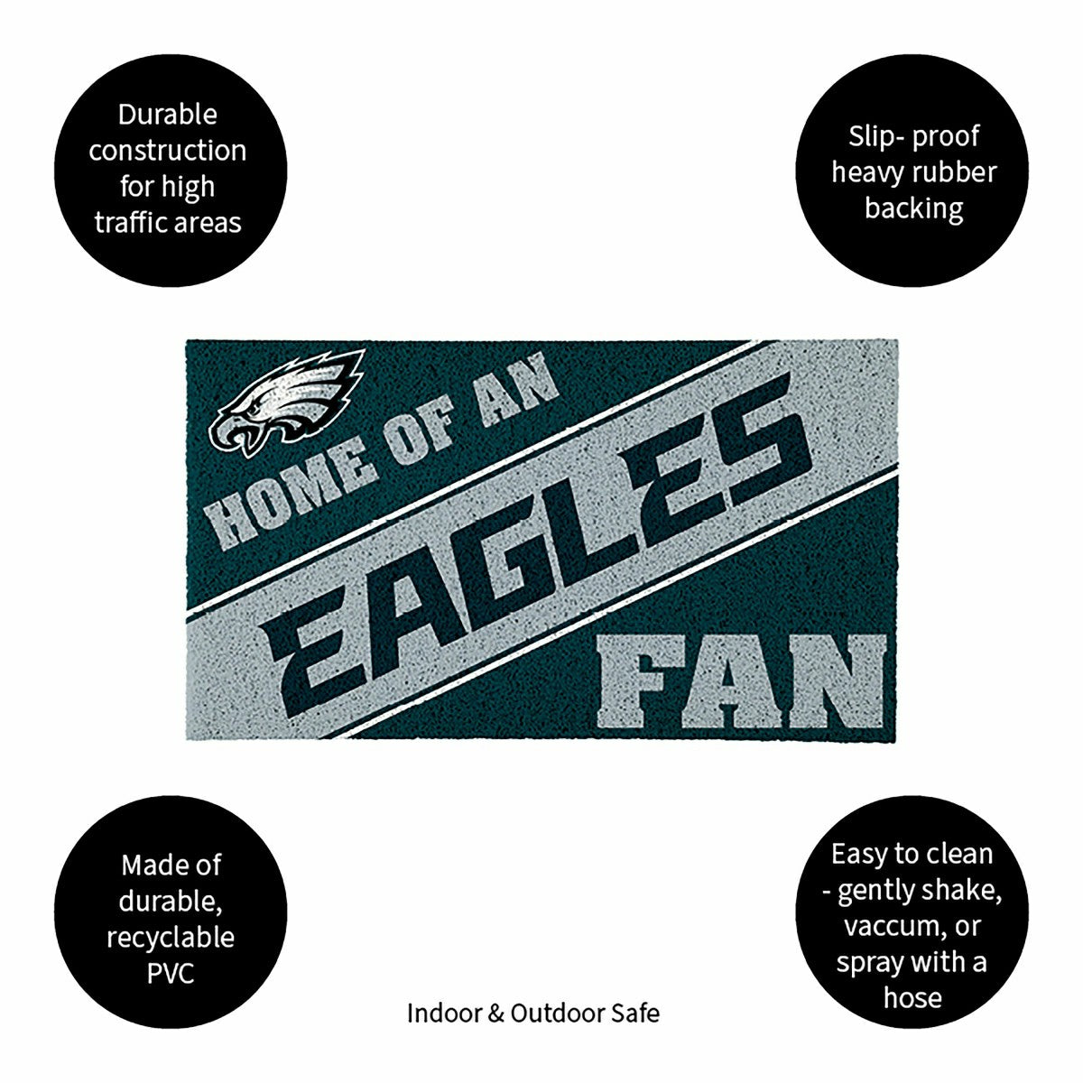 Philadelphia Eagles, PVC Mat COLOR, Home of a Fan - NFL