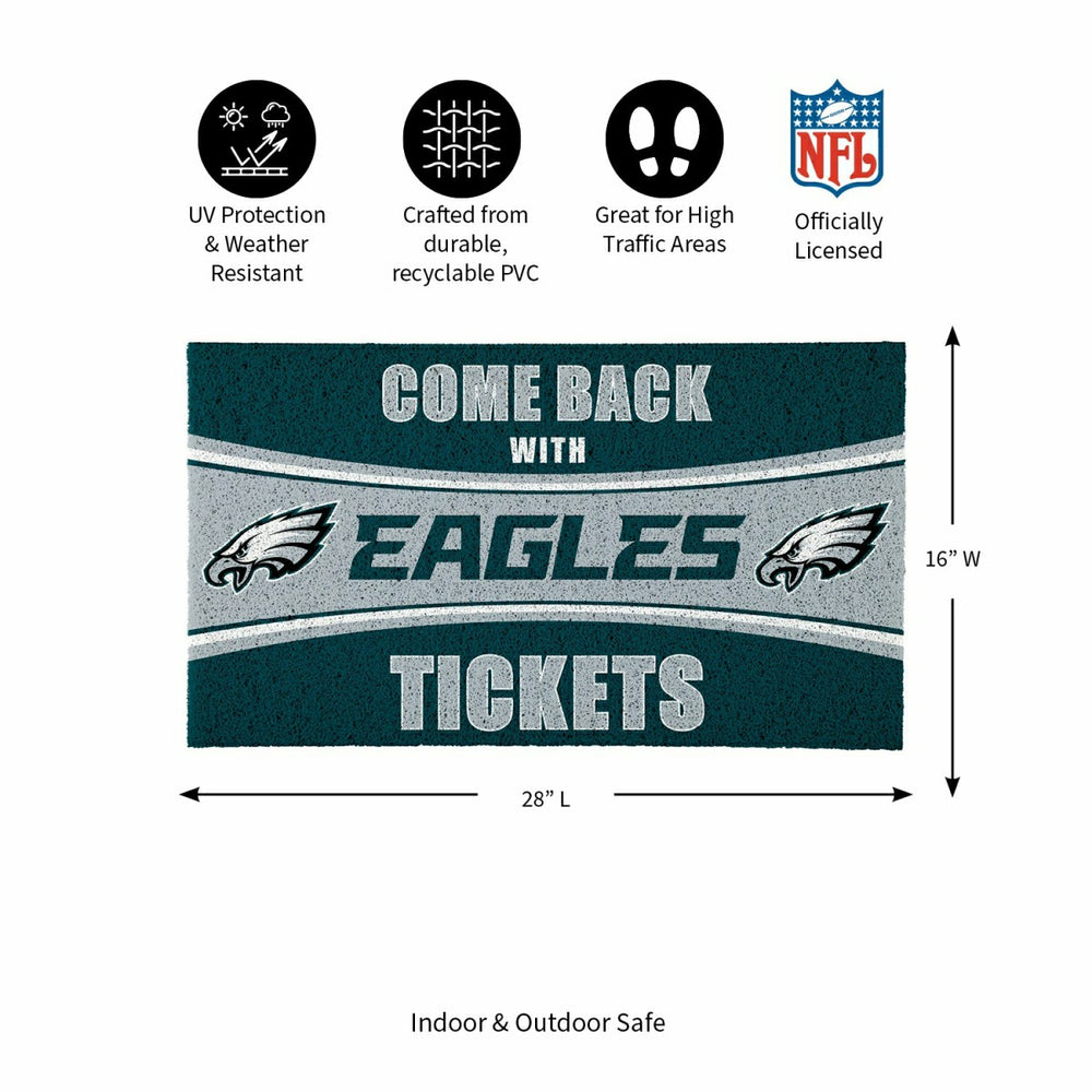 28" x 16" PVC Trapper Mat, Come Back with Tickets, Philadelphia Eagles - NFL