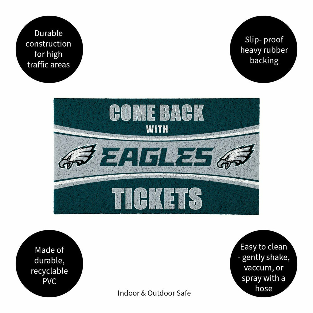 28" x 16" PVC Trapper Mat, Come Back with Tickets, Philadelphia Eagles - NFL