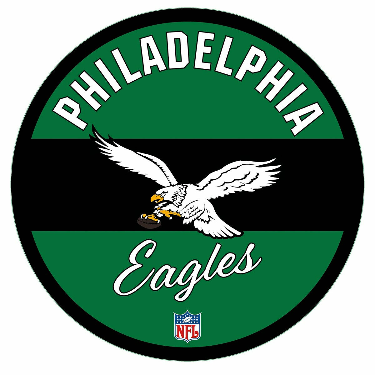 Philadelphia Eagles NFL Football Large Round Vintage Edgelite LED Deco - NFL Home