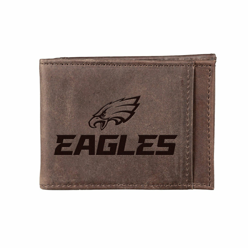 Front Pocket Wallet w/ RFID Blocking, Philadelphia Eagles, Brown - NFL Home
