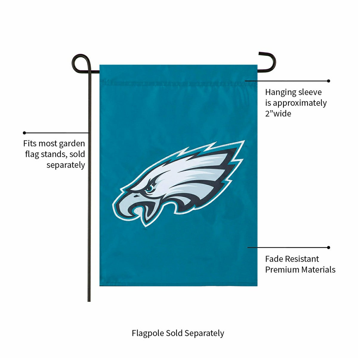Philadelphia Eagles Applique Garden Flag - NFL Home