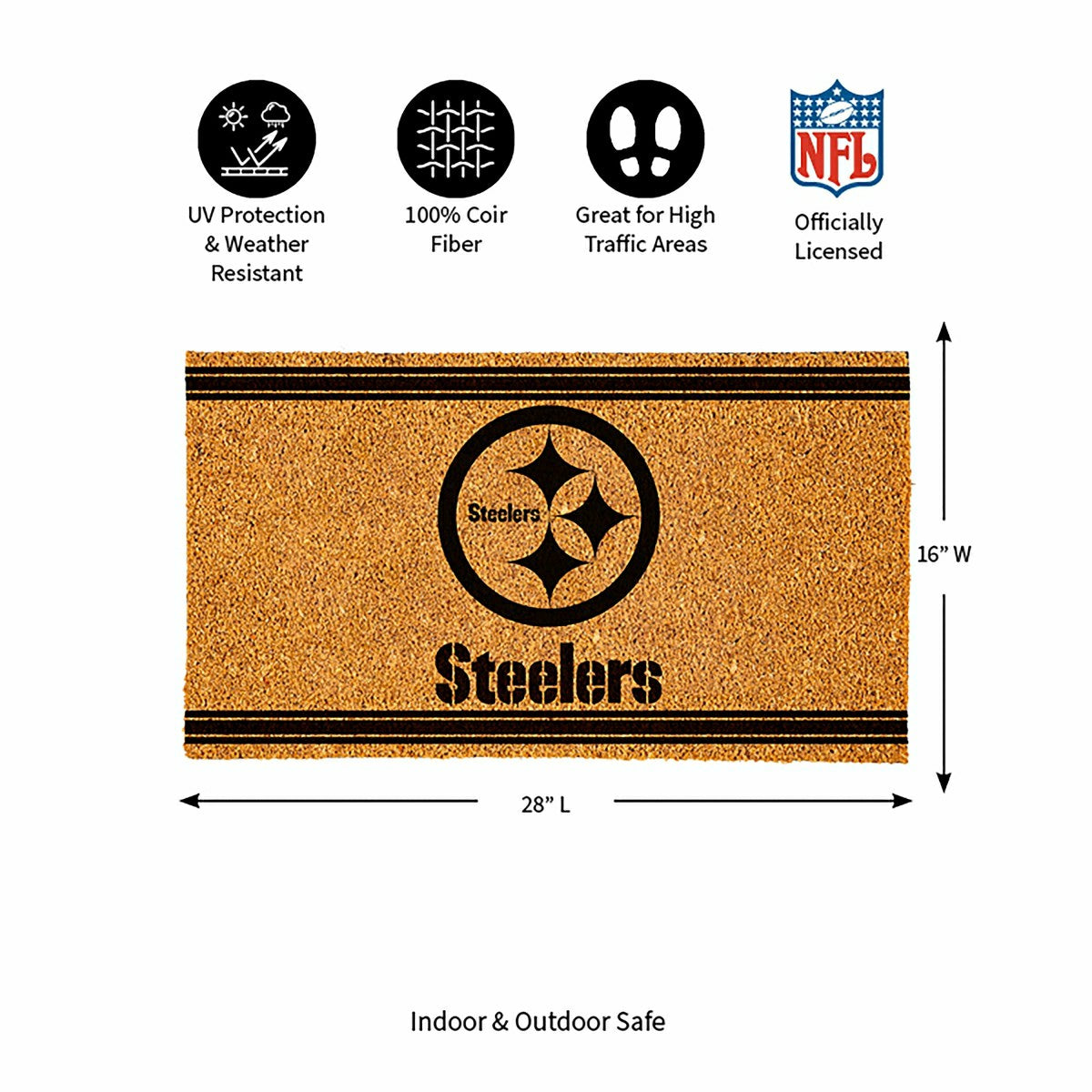 Pittsburgh Steelers, Coir Mat 1C - NFL
