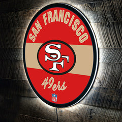San Francisco 49ers NFL Football Large Round Vintage Edgelite LED Deco - NFL Home