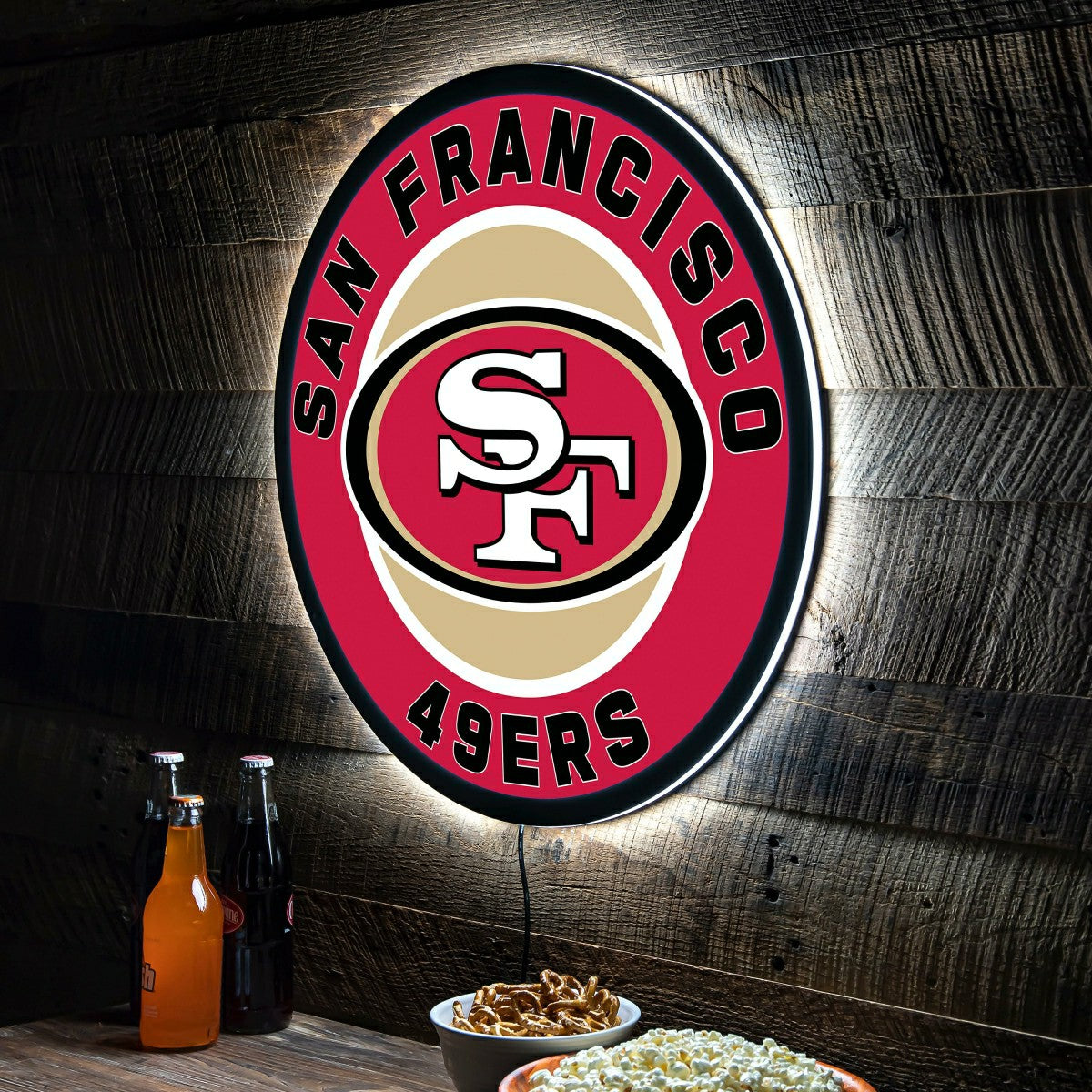 LED Wall Decor, Round, San Francisco 49ers - NFL Home