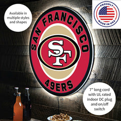 LED Wall Decor, Round, San Francisco 49ers - NFL Home
