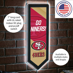 LED Wall Decor, Pennant, San Francisco 49ers - NFL Home