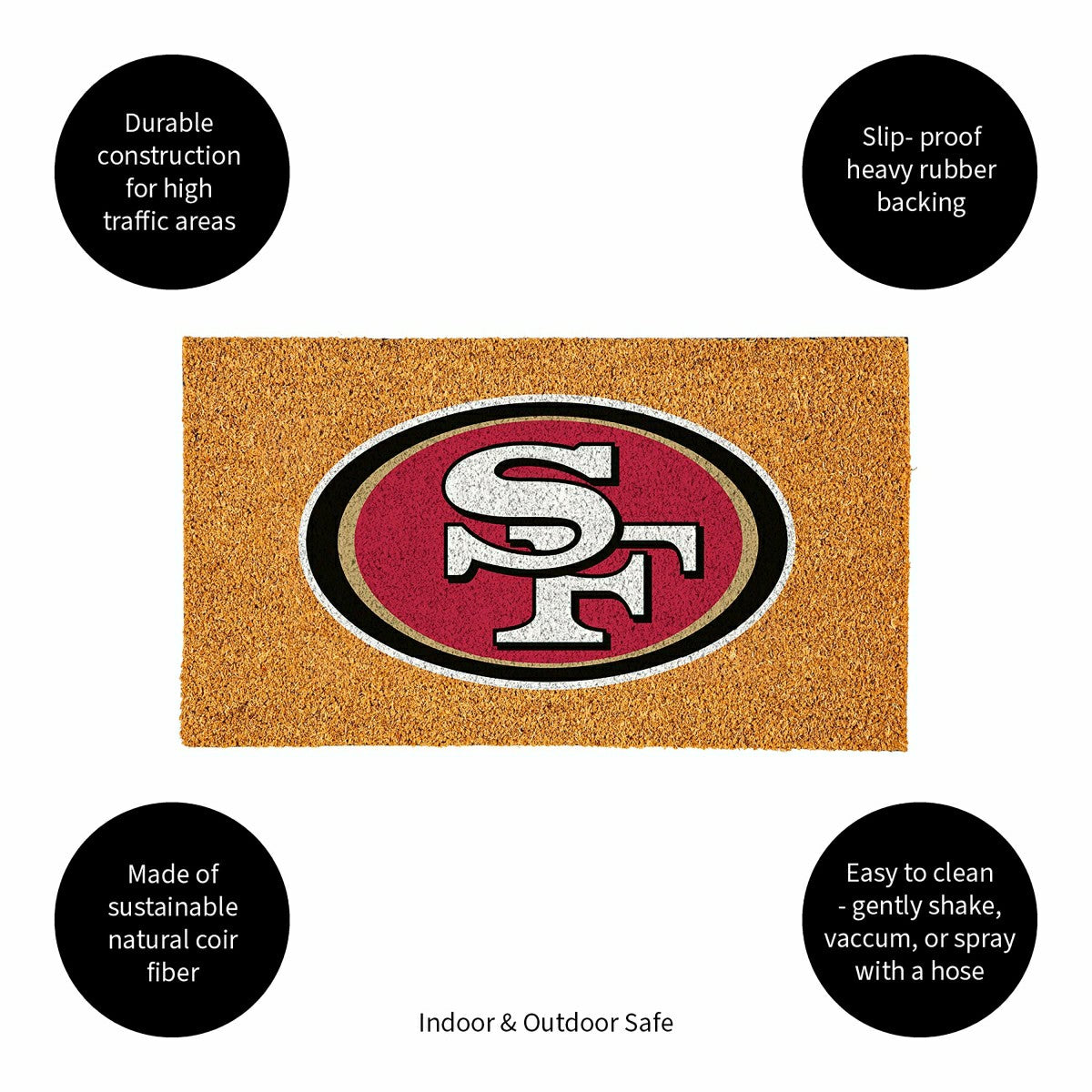Coir Mat, 16"x28", San Francisco 49ers - NFL