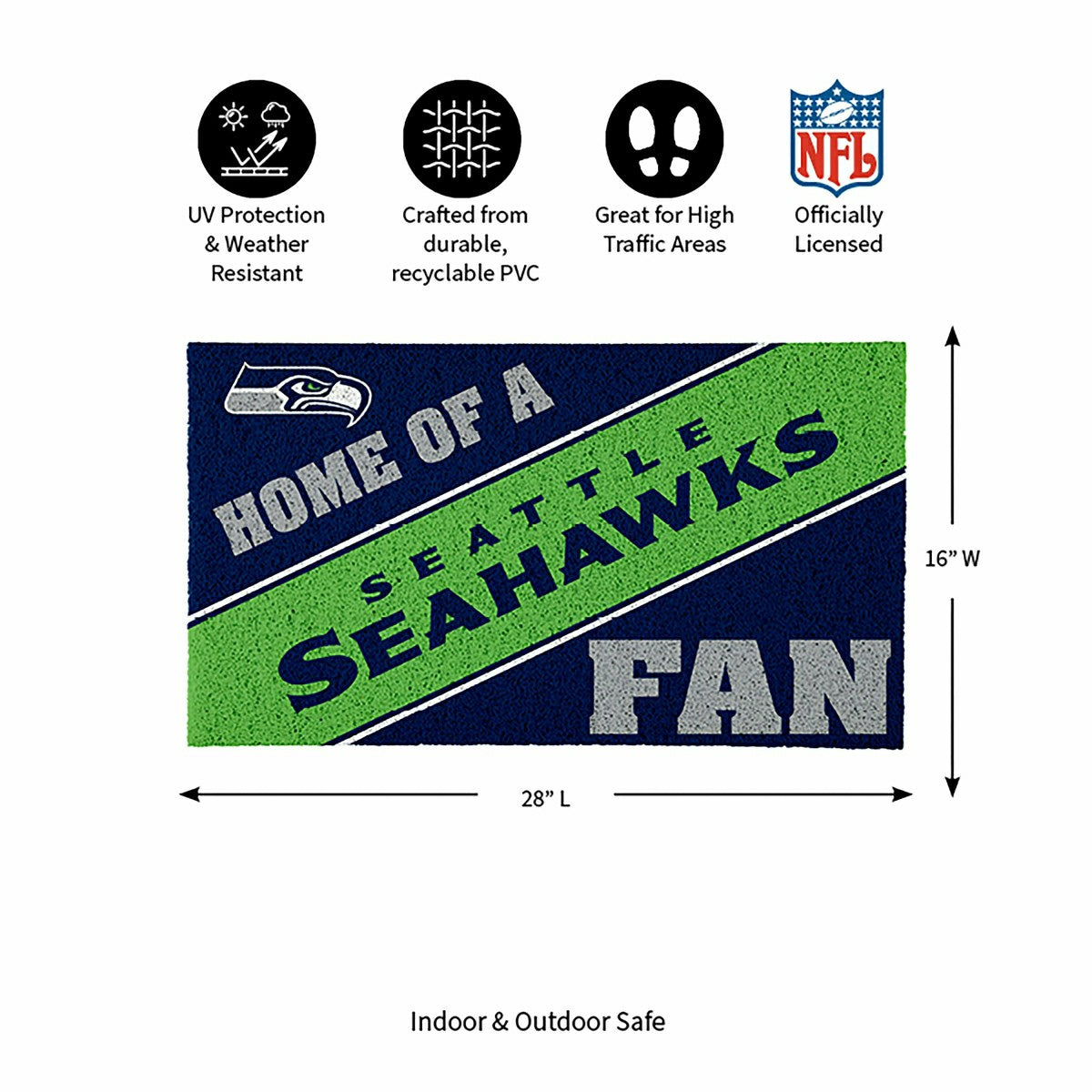 Seattle Seahawks, PVC Mat COLOR, Home of a Fan - NFL