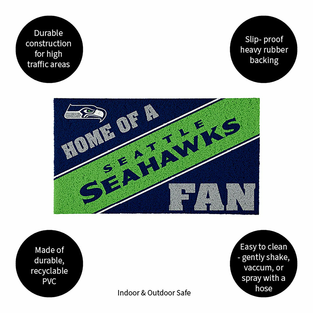 Seattle Seahawks, PVC Mat COLOR, Home of a Fan - NFL