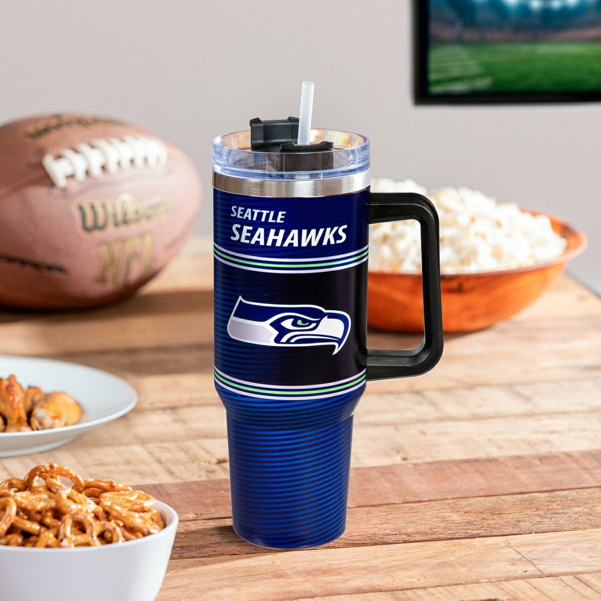 40oz Stainless Steel Canyon Cup w/ Straw, Seattle Seahawks - NFL Home