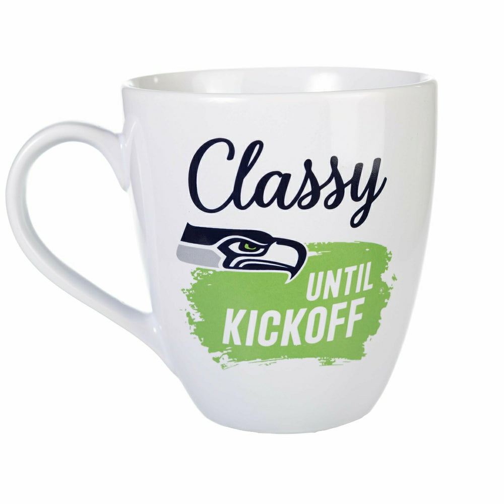 Seattle Seahawks, Ceramic Cup O'Java 17oz Gift Set - NFL Home