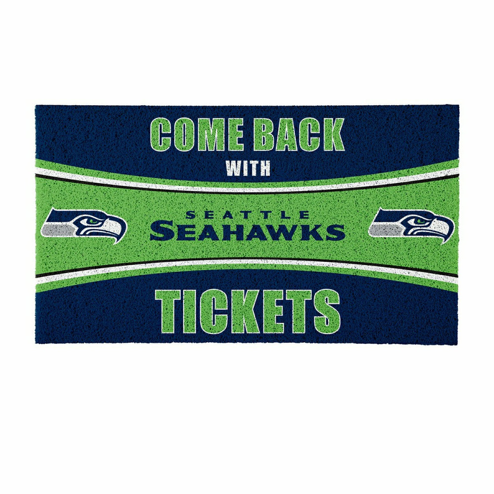 28" x 16" PVC Trapper Mat, Come Back with Tickets, Seattle Seahawks - NFL