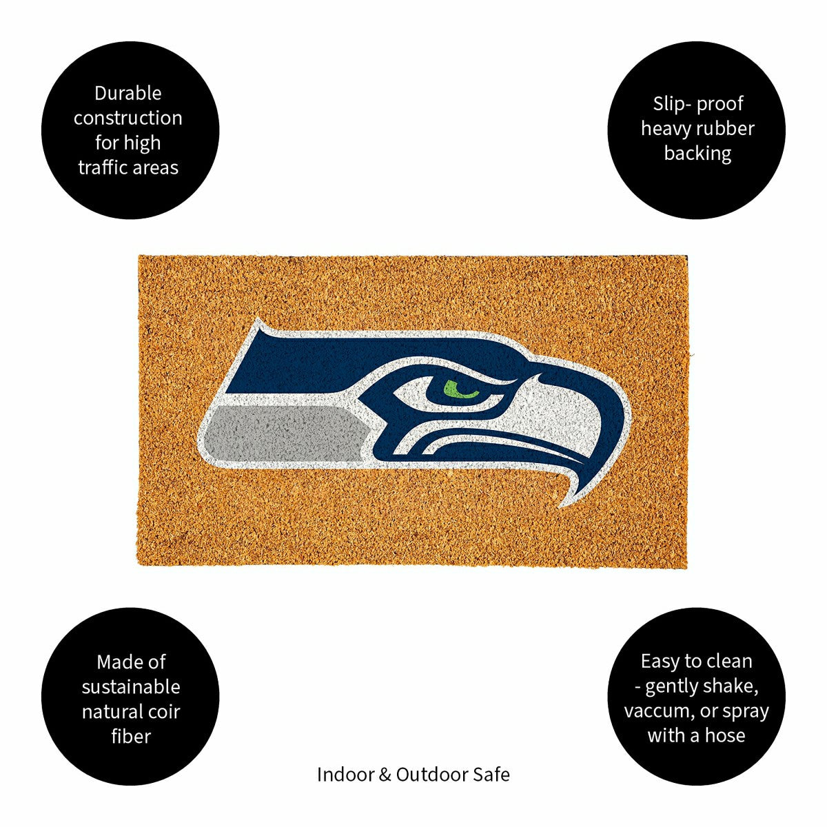 Coir Mat, 16"x28", Seattle Seahawks - NFL