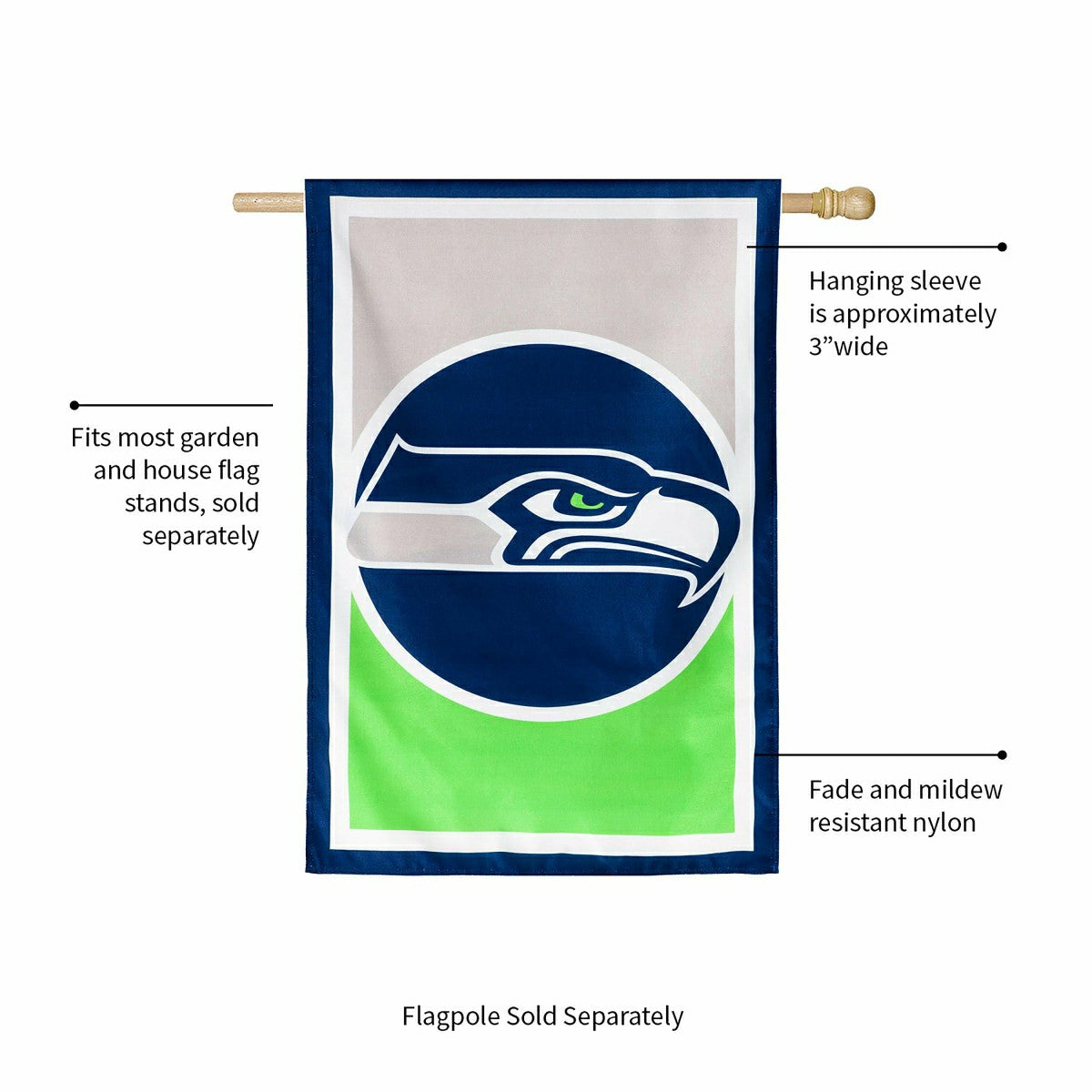 Flag, DS New Burlap, Reg, Seattle Seahawks - NFL Home