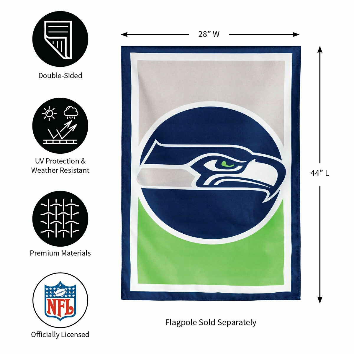 Flag, DS New Burlap, Reg, Seattle Seahawks - NFL Home