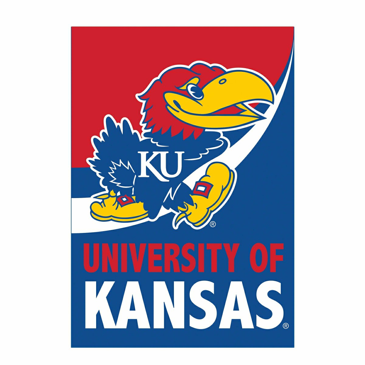 University of Kansas Burlap House Flag - Home Collegiate