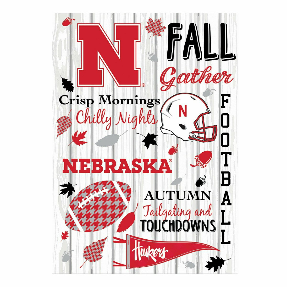 University of Nebraska, Moire Flag, House Size, Fall Seasonal - Home Collegiate