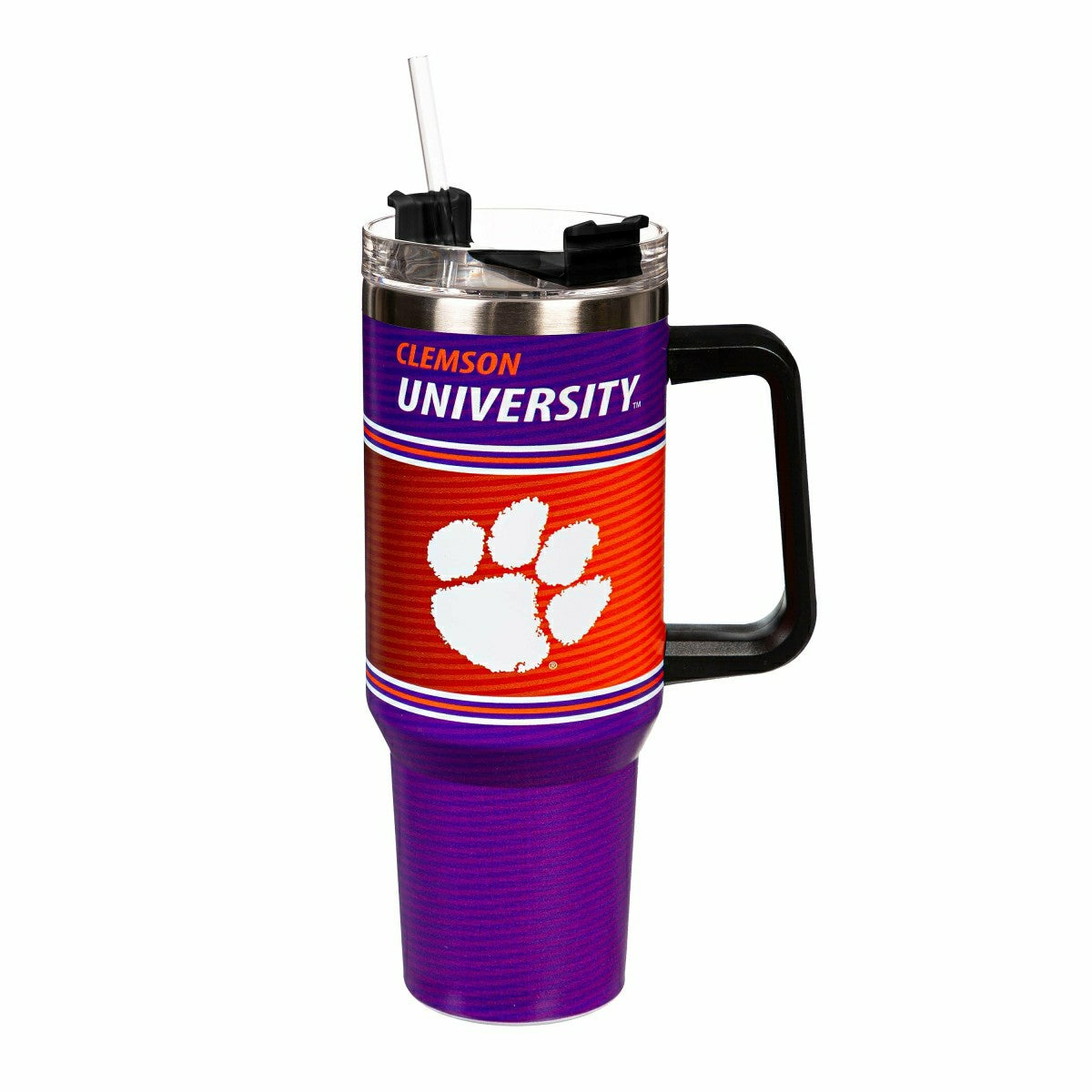 40oz Stainless Steel Canyon Cup w/ Straw, Clemson University - Home Collegiate