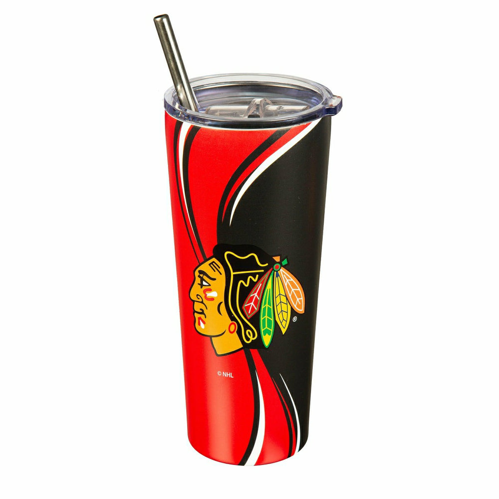 Stainless Steel Tumbler, 20oz, Chicago Blackhawks - Home