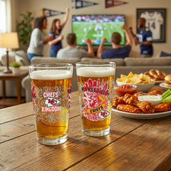Kansas City Chiefs 16oz Glass pint, Set of 2 - Home