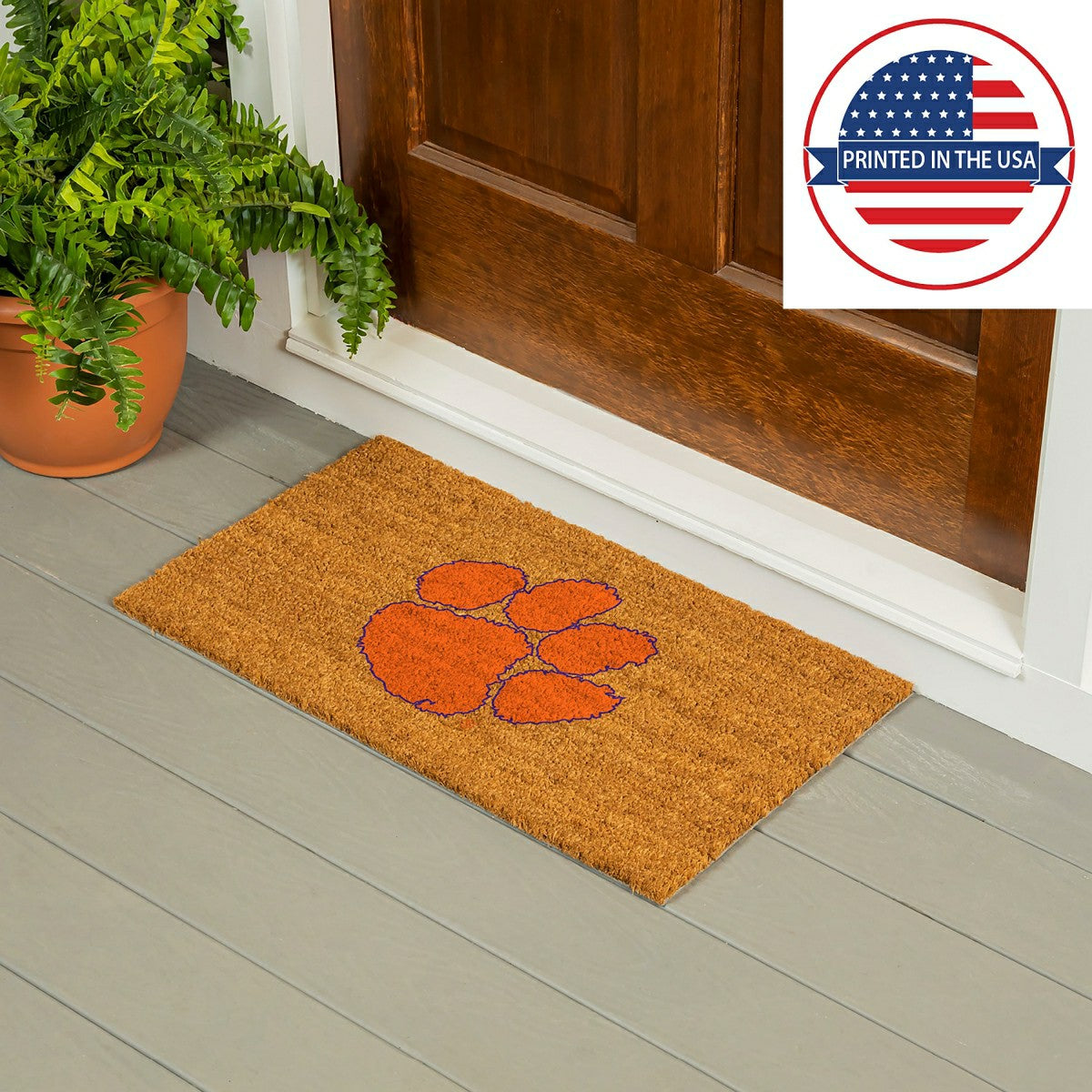 Coir Mat, 16"x28", Clemson University - Collegiate