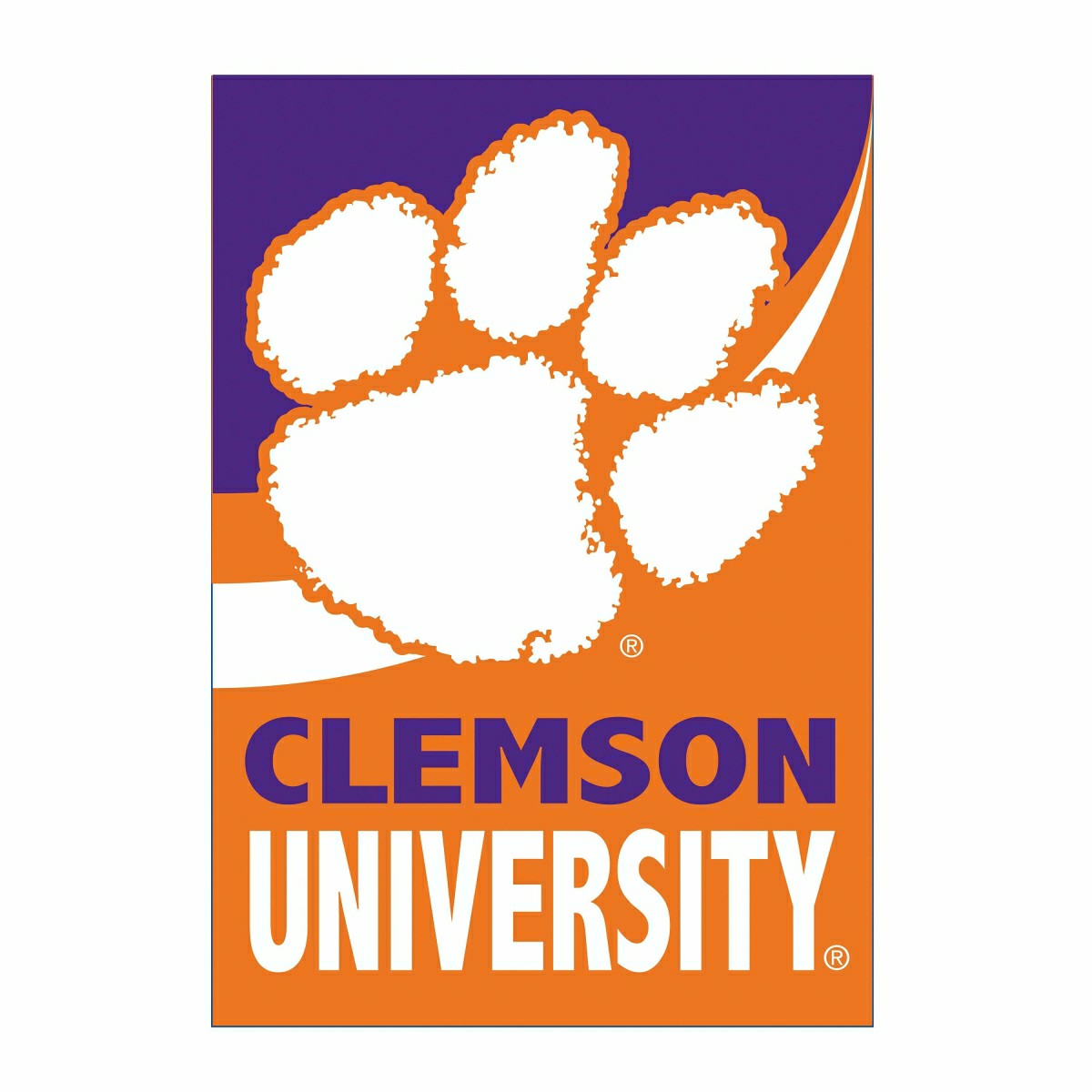 Clemson University Burlap Flag GDN Size - Collegiate Home