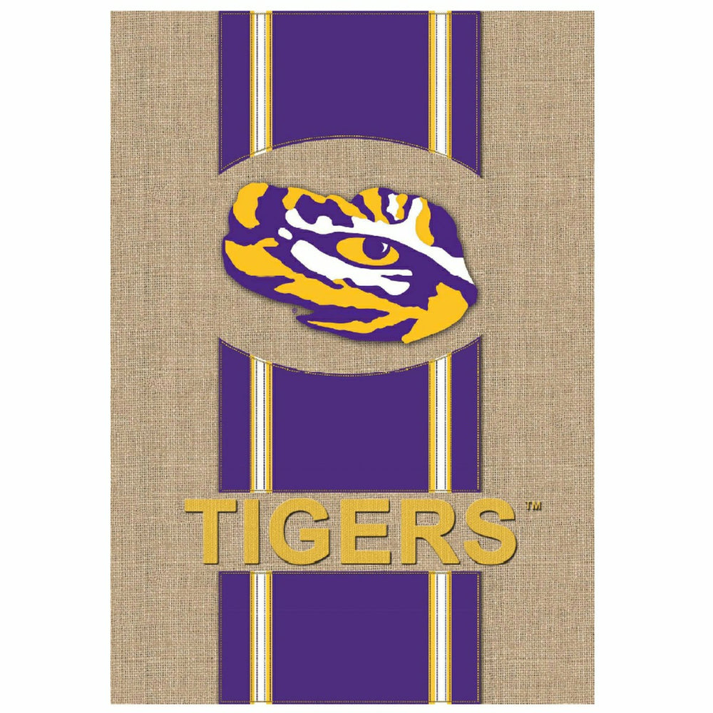 Burlap Louisiana State University Tigers Garden Flag, 12.5 x 18 inches - Collegiate Home