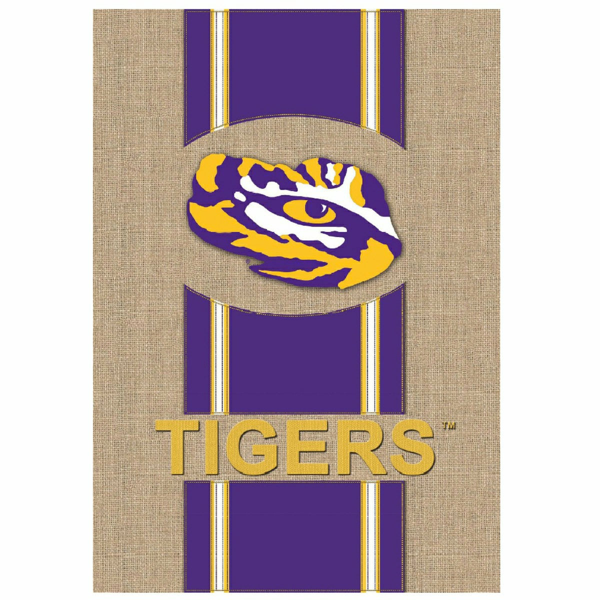 Burlap Louisiana State University Tigers Garden Flag, 12.5 x 18 inches - Collegiate Home