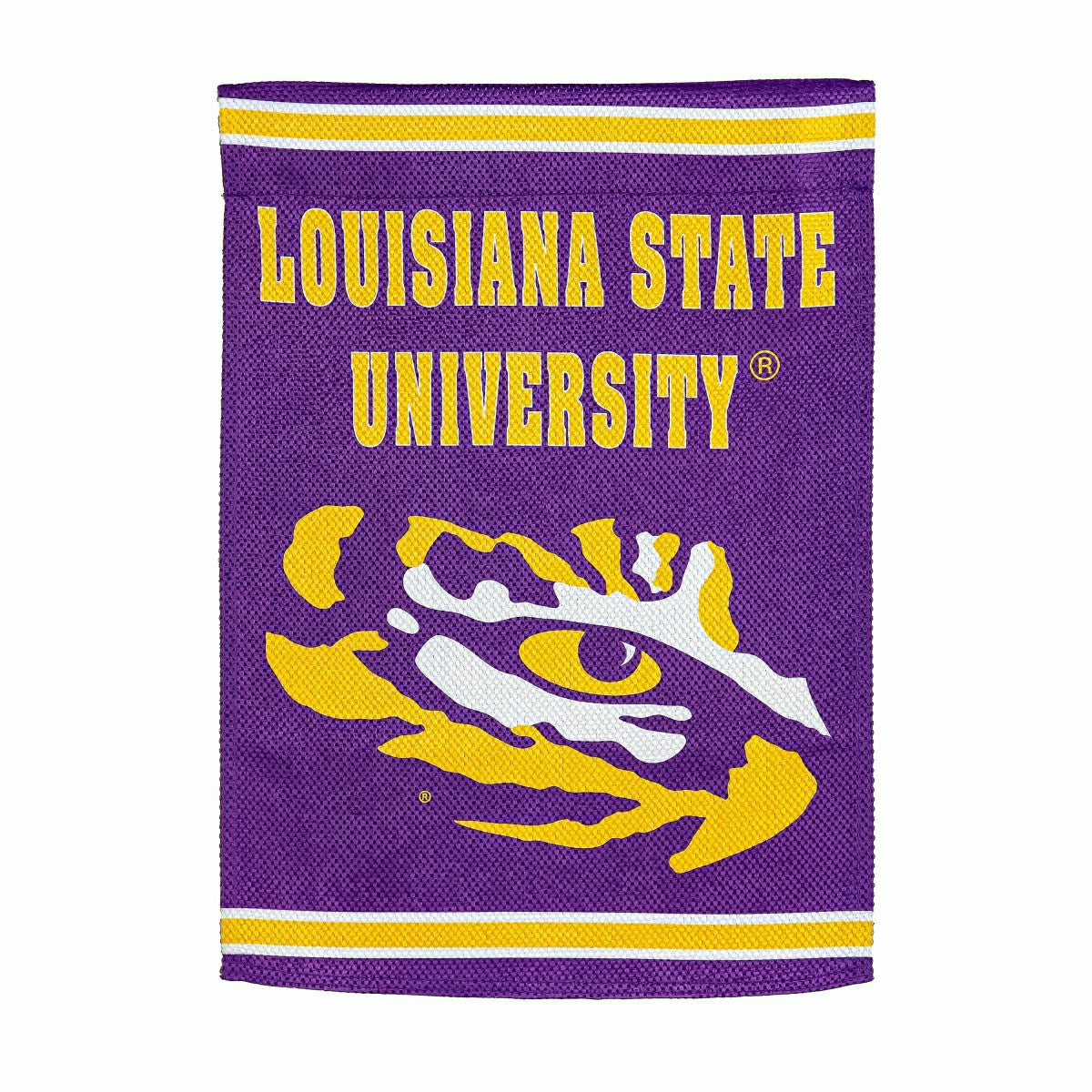 Embossed Suede Flag, House Size, Louisiana State University - Collegiate Home