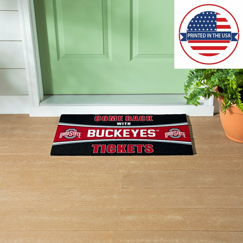 28" x 16" PVC Trapper Mat, Come Back with Tickets, Ohio State Universi - Collegiate