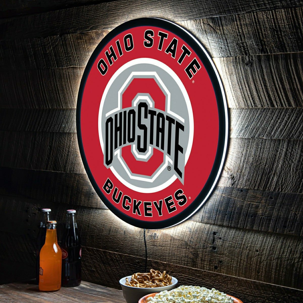 LED Wall Decor, Round, Ohio State University - Collegiate Home