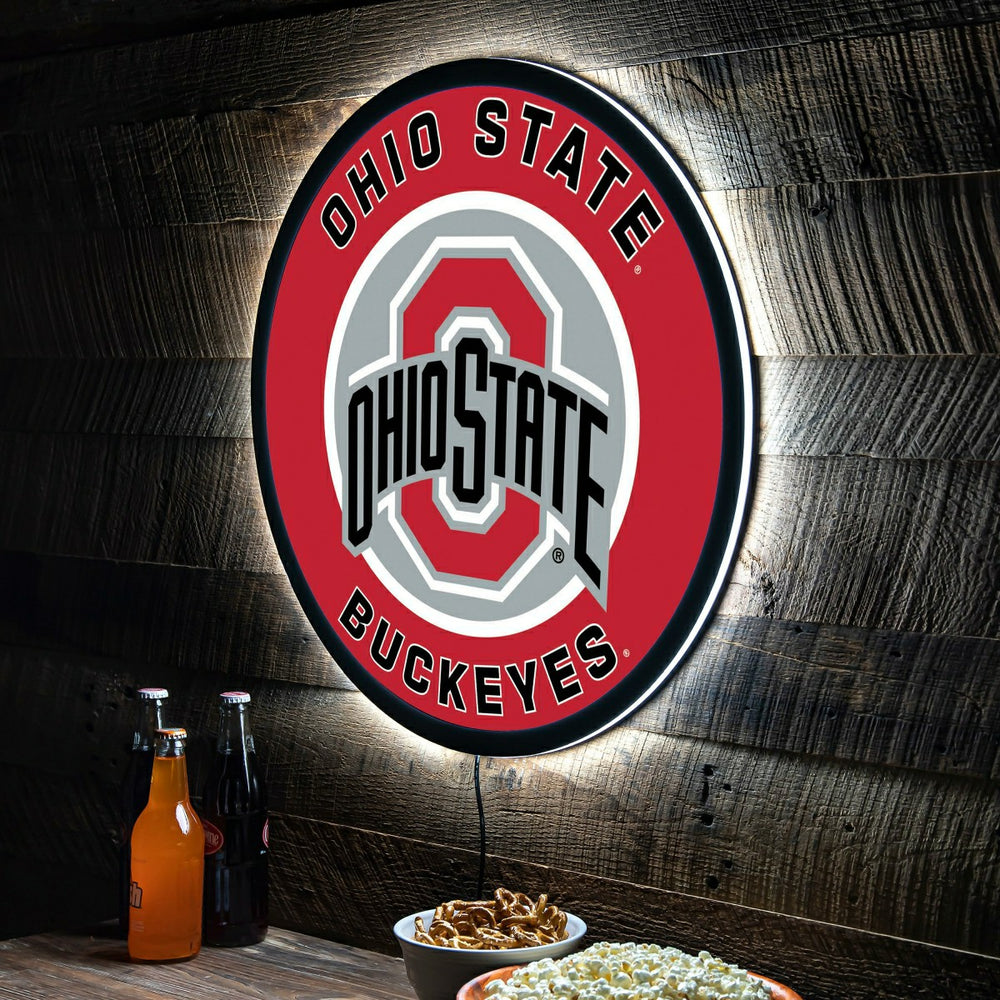 LED Wall Decor, Round, Ohio State University - Collegiate Home