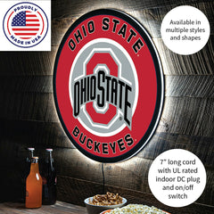 LED Wall Decor, Round, Ohio State University - Collegiate Home