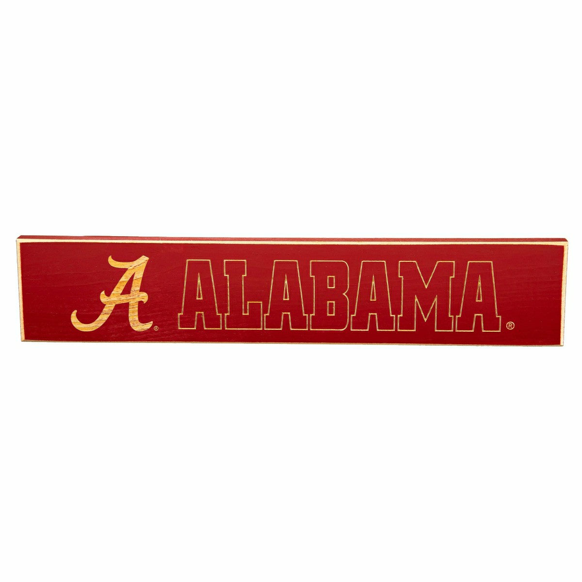 University of Alabama Engraved Wood Sign, 3.5" x 18" - Collegiate Home