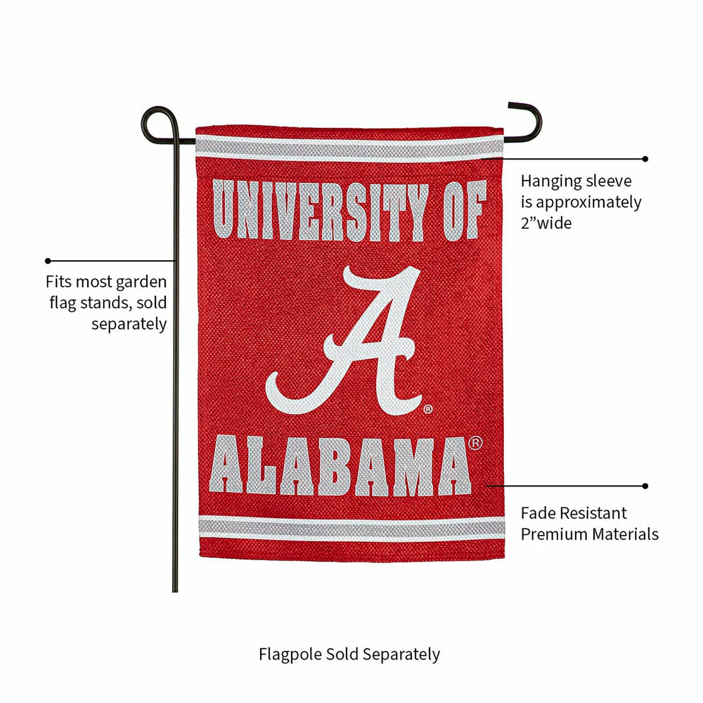 Embossed Suede Flag, GDN Size, University of Alabama - Collegiate Home