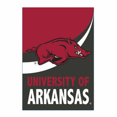 University of Arkansas Burlap Flag House Size - Collegiate Home