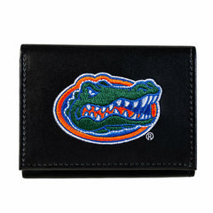 University of Florida Black Tri-Fold Embroidered Wallet w/ RFID Blocking - Collegiate Home