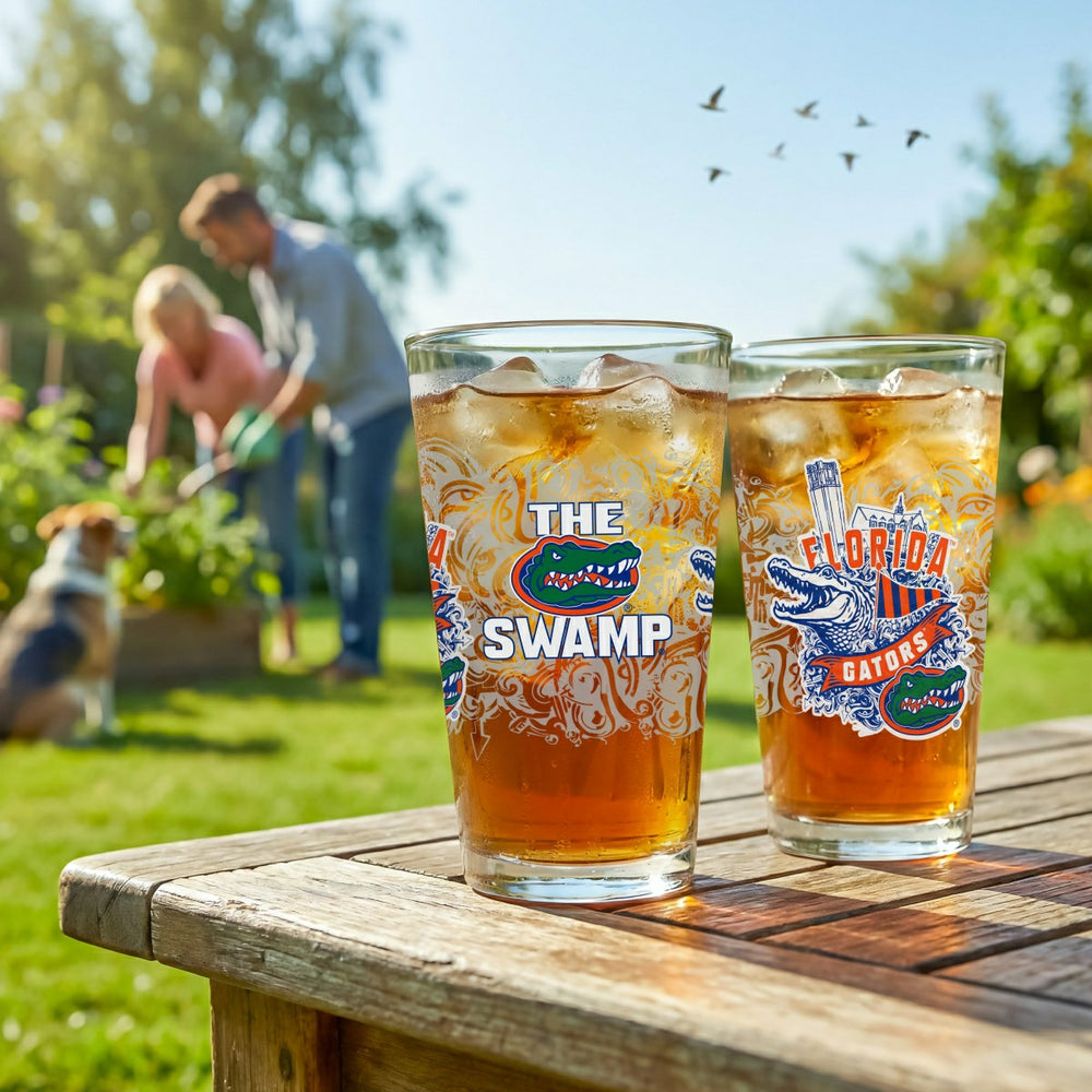 University of Florida 16oz Glass pint, Set of 2 - Collegiate Home