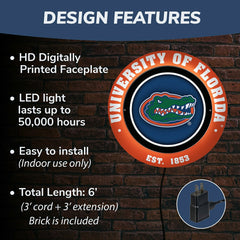 University of Florida, Metal Lite, Round - Collegiate