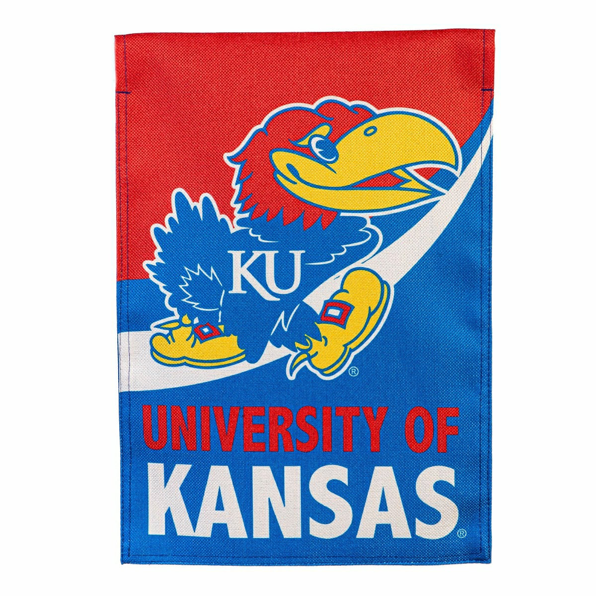 University of Kansas Burlap Flag GDN Size - Collegiate Home