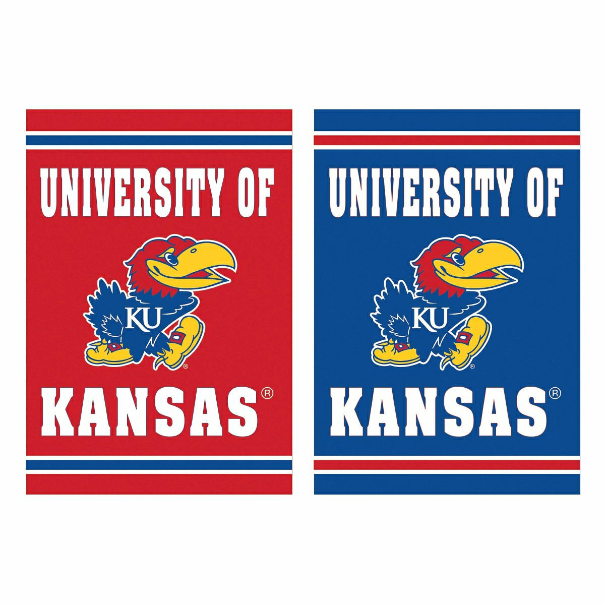 University of Kansas Embossed Suede House Flag - Collegiate Home